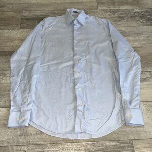 Suitsupply Dress Shirt Mens 16.5 42 Blue Traveller Slim Fit Button Up Formal